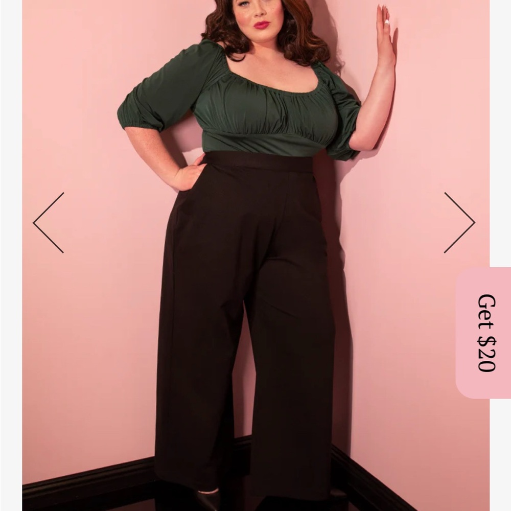 Vixen by Micheline Pitt Black Vacation Wide Leg Pants